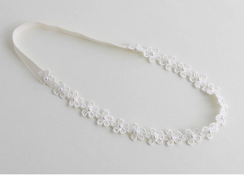 Детские кружевные головные повязки с жемчугом и цветами | Детская одежда обувь