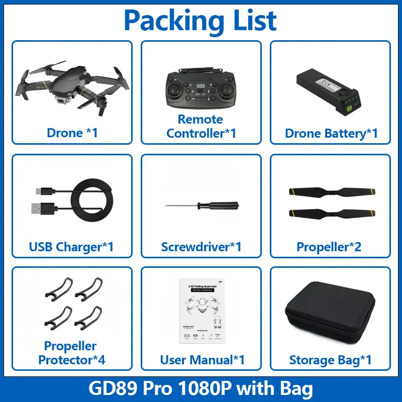 1080P PRO Bag Global Drone EXA складной Радиоуправляемый Дрон с камерой HD мини Квадрокоптер с высокой фиксацией вертолет Juguetes Квадрокоптер Дрон VS E58 E520 - Цвет: 1080P PRO Bag