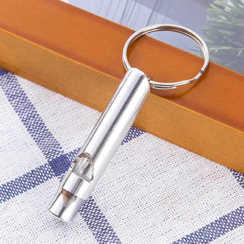 

High Decibel Double Pipe Stainless Steel Whistle Keychain Emergency Survival Whistle Outdoor Camping Cheerleading Whistle 2020