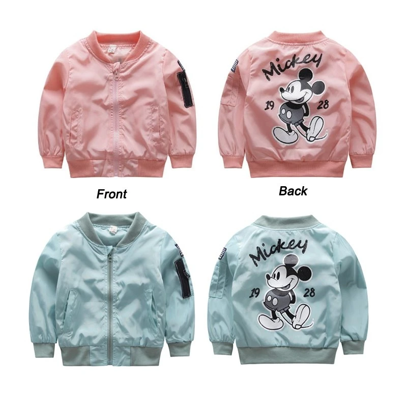 Куртка на молнии для мальчиков и девочек мультяшный кардиган с Микки Маусом