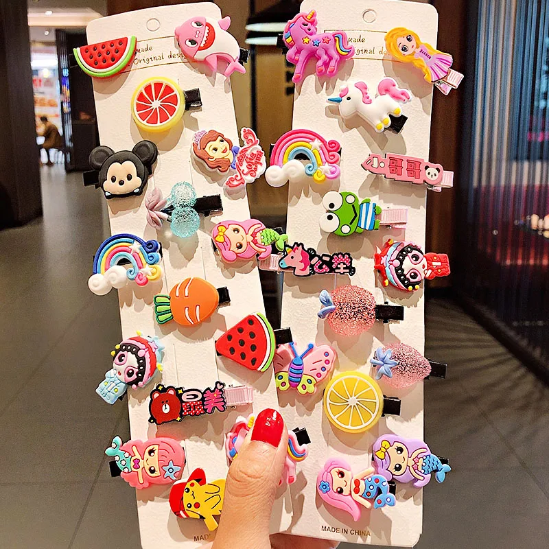 

10pcs / Set New Girls Cute Cartoon Ice Cream Fruits Hairpins Children Sweet Barrettes Hair Clips Headband Headwear Fashion