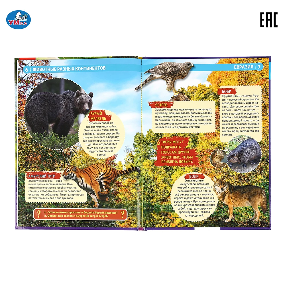 Энциклопедия Умка Животные разных континентов (с развивающими заданиями) 48