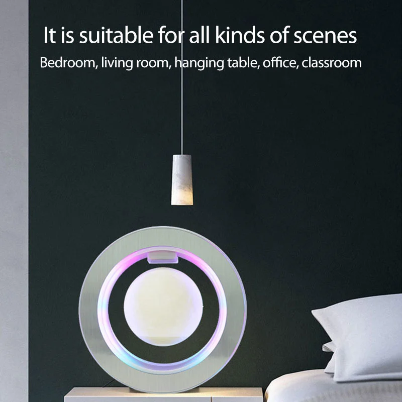 저렴한 3D 자기 부상 달 밤 빛 사무실 홈 데스크탑 테이블 램프 창조적 부동 장식 선물 침실 달 램프