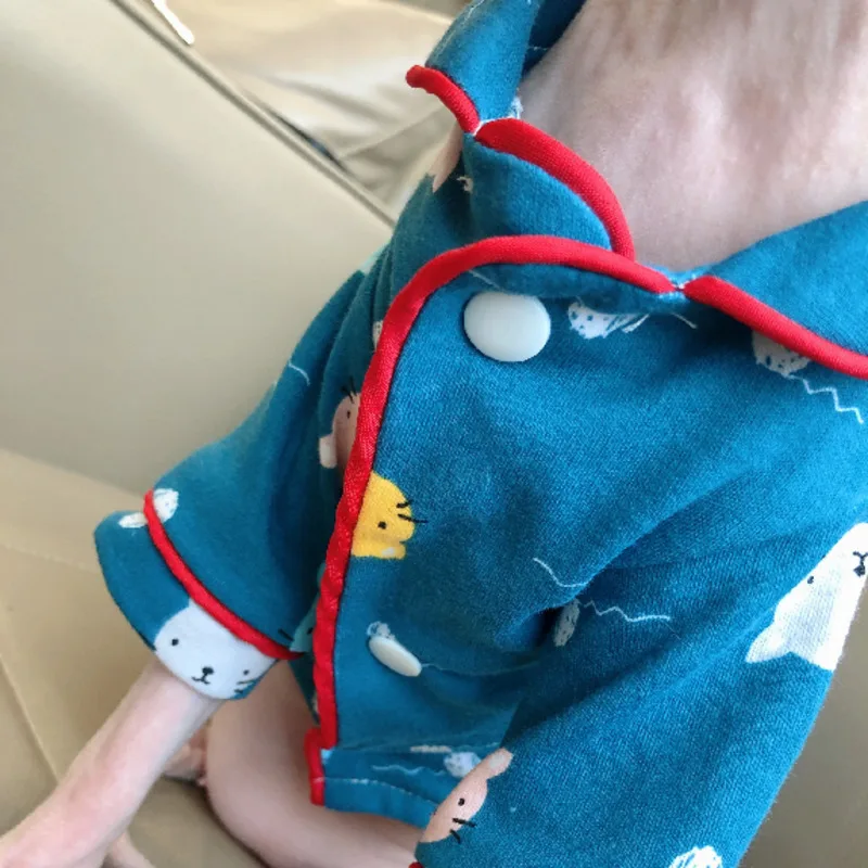 Одежда с котом 100% хлопок спортивный костюм одежда для детей пижамы кардиган