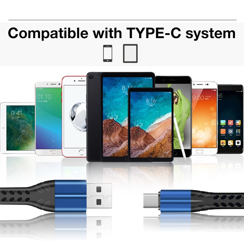 1 м длинный usb кабель type C для быстрой зарядки huawei mate 20 10 lite P20 Pro Nova 3e 3i Honor 9 V20