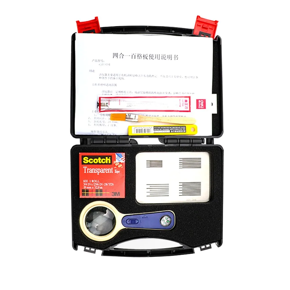 

Cross Adhesion Tester Cross Cutting Tester Kit Stainless Steel Board Coating Tester 1.0MM/1.5MM/2MM/3MM Crosscut Tester Set