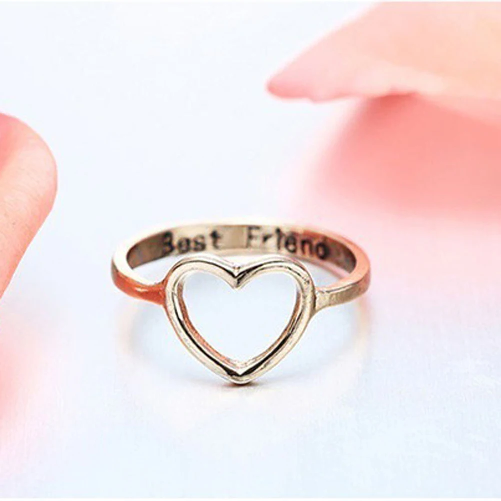 1 шт. кольцо с вырезами в форме сердца принтом лучшего друга Серебряного и