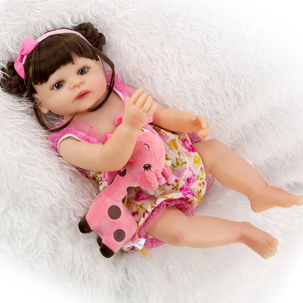56 см кудри девочка Силиконовые reborn baby doll Ванна игрушка очень красивая принцесса