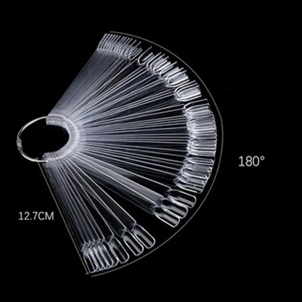 

50/Set Nail Art Tips Display Practice Sticks Fan Shaped Nail Polish Swatches Nail Color Sample Nail Art Tools Supplies