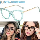 IVSTA прозрачные очки женские в оправе розовые женские очки по рецепту оптометрические очки кошачий глаз корейский бренд ботаник Мода 03438