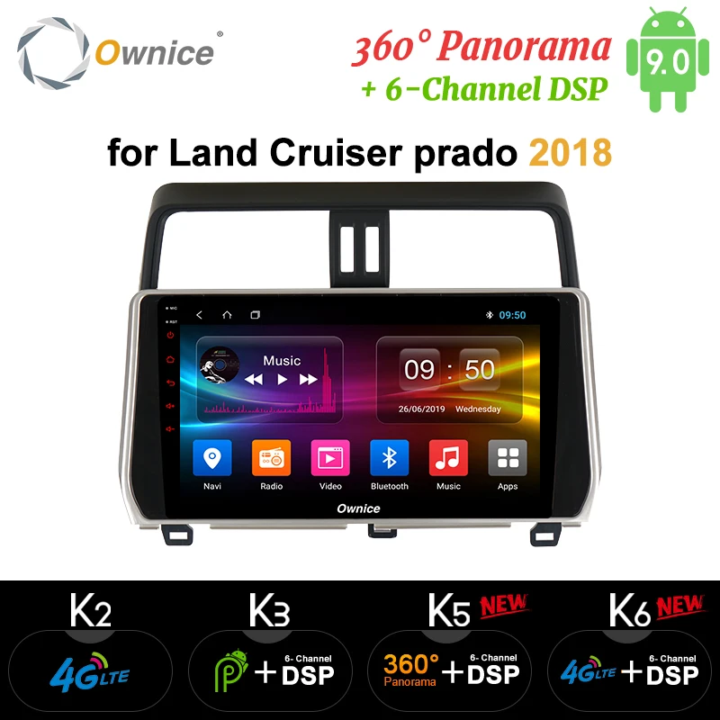 Ownice 10 1 &quotAndroid 9 0 автомобильный DVD 360 панорама GPS Navi k3 k5 k6 для Land Cruiser prado LC150 стерео 4G
