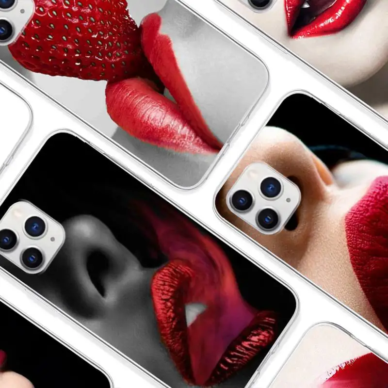 Прозрачный чехол для телефона с изображением девушки красных губ Xiaomi Redmi K30s Ultra Note