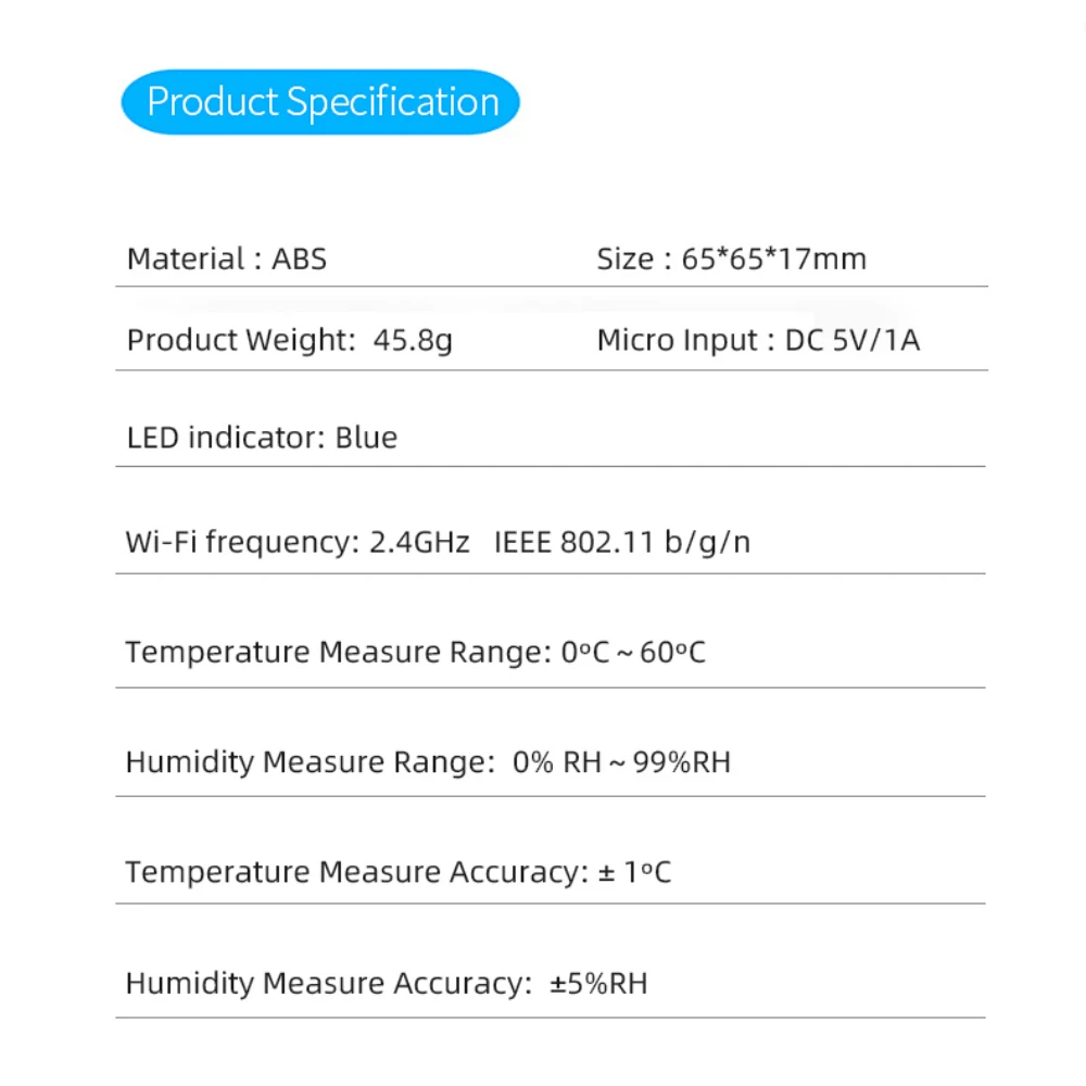 

LoraTap Tuya Smart Life Digital Smart Temperature and Humidity Sensor with LCD Screen DIY Home works with Echo Alexa