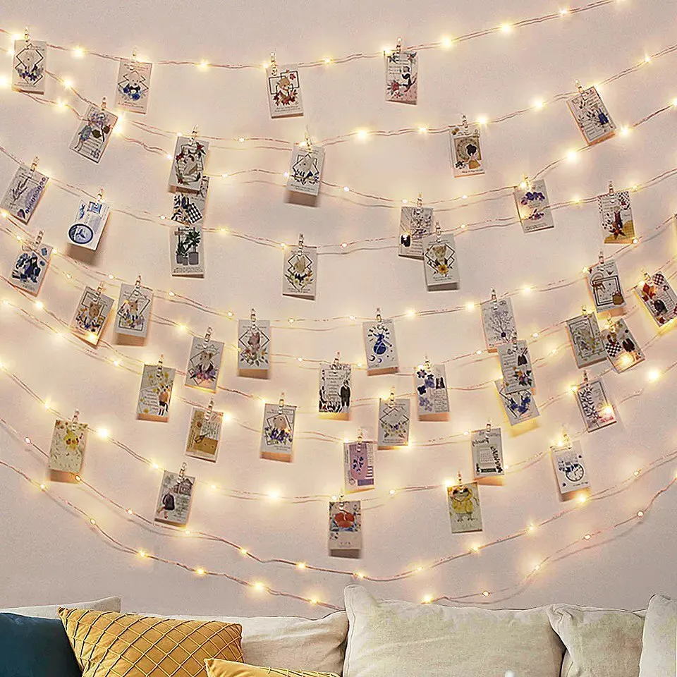Photo Clip USB Led Lights Decoration Bedroom Battery Operated LED String Lamp Fairy Garland For Christmas Party Wedding | Дом и сад