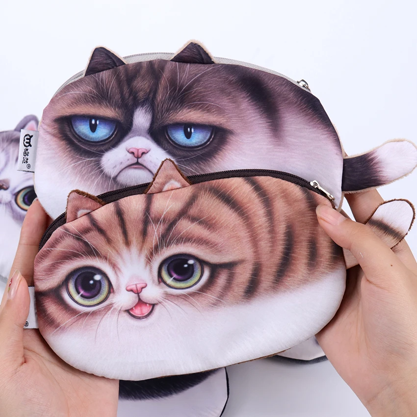 1 шт. Милая многофункциональная 3D Сумка-карандаш для кошек плюшевый пенал с мультяшным рисунком Детский кошелек канцелярский подарок, школьные принадлежности