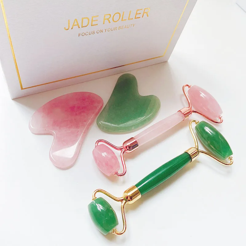 Портативный лицо глаза Лифт Массажер кожи роликовый лицевой нефрит для массажа