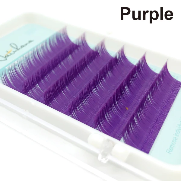 Purple Mixed Length NATUHANA Премиум норковые красные розовые коричневые фиолетовые синие зеленые белые радужные ресницы для наращивания натуральные Мягкие Накладные цветные ресницы - Цвет: Purple Mixed Length