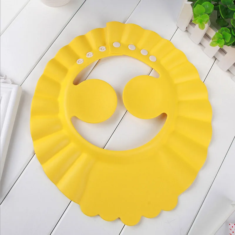 Yellow Кепка для шампуня, Прочный детский козырек для ванной, регулируемая детская шапочка для душа, защита глаз, водонепроницаемая защита от брызг, защита для мытья волос для младенцев - Цвет: Yellow