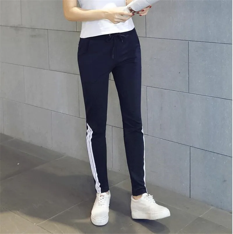 

2021 Spring and Autumn Xin Style Mr. Three Bars Sports Pants Women's Loose and Thin Large Size Cotton Binding Feet Casual Lanter