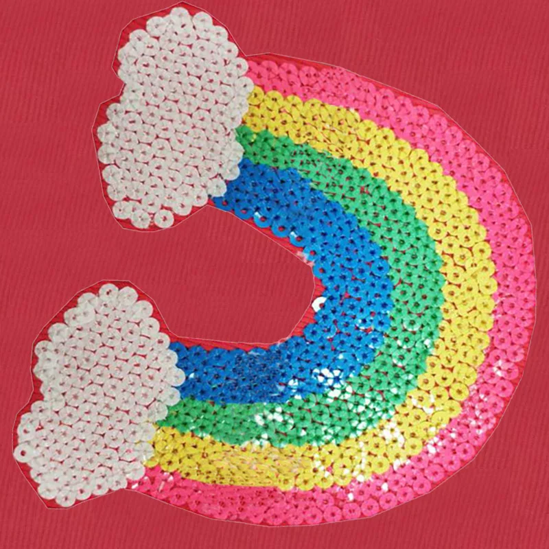 1 шт. большая Радужная вышивка с блестками искусственное украшение наклейка-патч