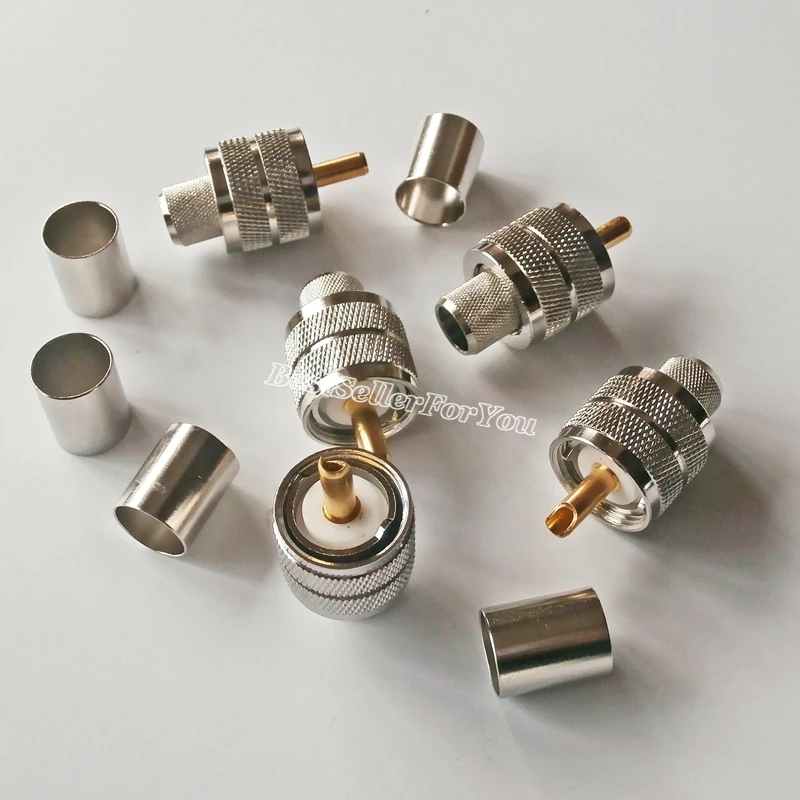 10X UHF мужской PL259PL 259 обжимной RG8 RG213 RG165 LMR400 7D FB коаксиальный кабель