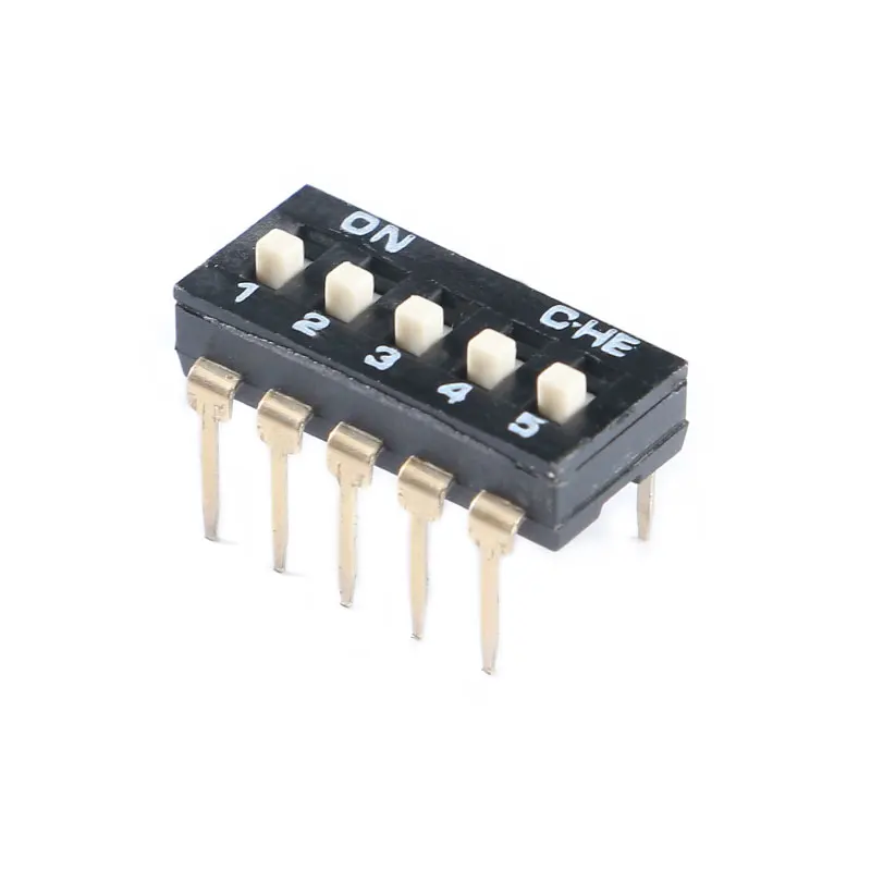 5 шт./лот DIP-переключатель 2 54 мм SMD 1P/2P/3P/4P/5P/6P/8P черный SMD-переключатель с золотым