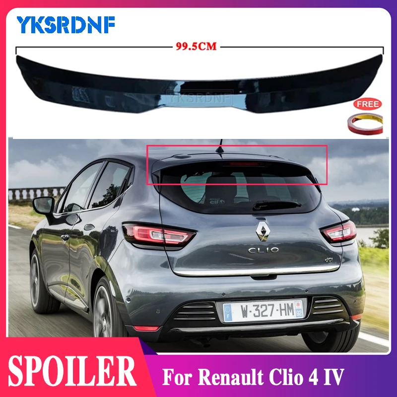 

Спойлер для Renault Clio 4 2012 2013 2014 2015 2016 2017 2018 2019, спойлеры из волокна, заднее крыло, верхний Стайлинг автомобиля, Стайлинг автомобиля, Стайлинг авт...