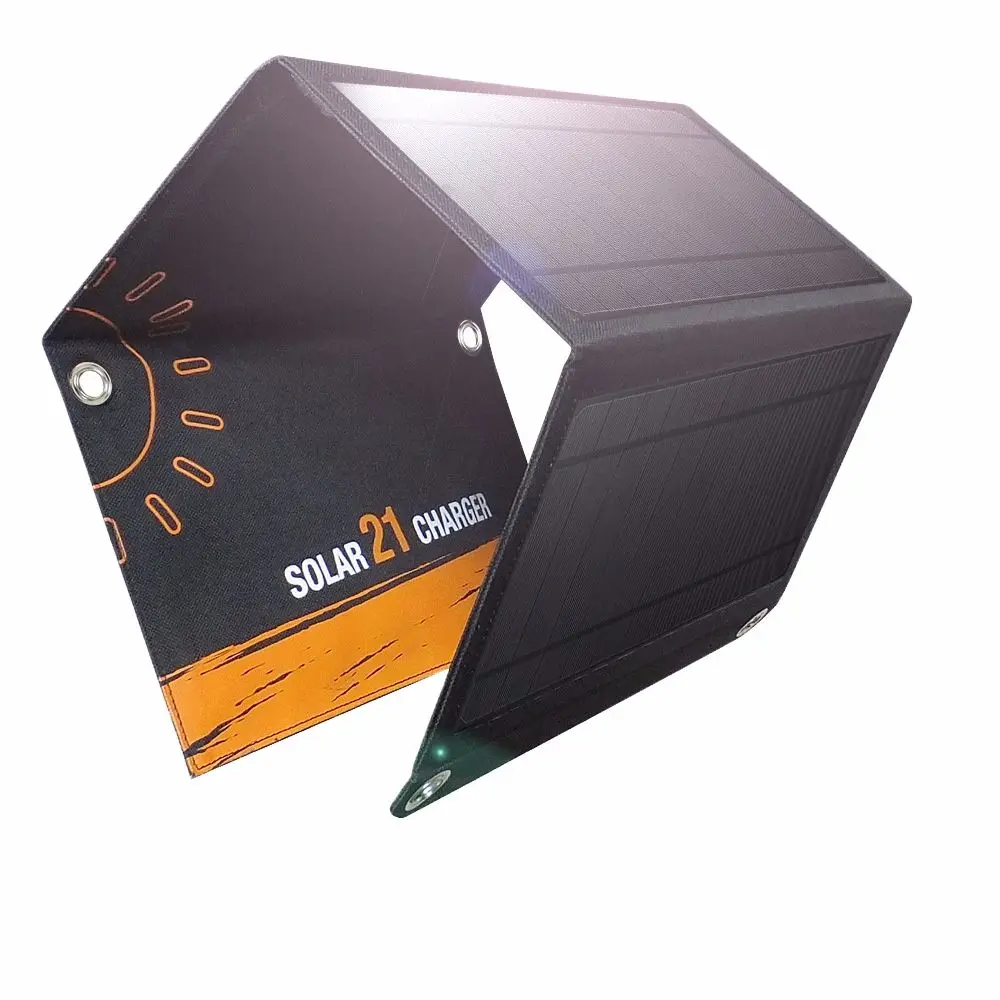hot selling portable folding bag 21w mobile phone emergency dual usb outdoor solar charger free global shipping