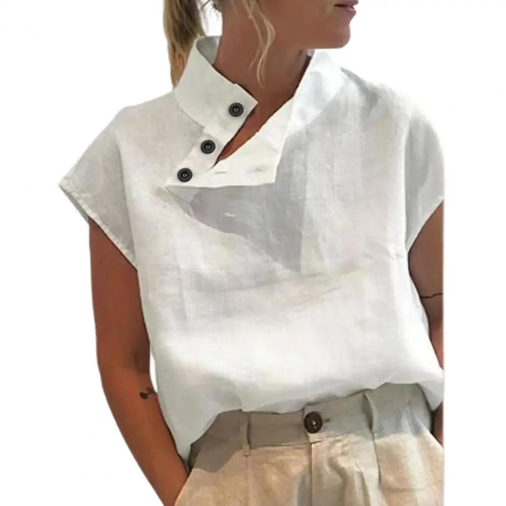 

Women Summer Elegant Shirt Blouse Lapel Sleeveless Shirt Tops Female 2021 Ladies OL Style Fashion New