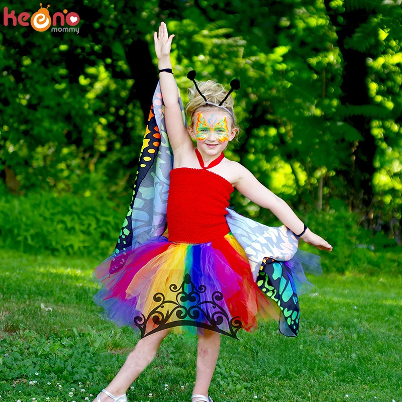 Детский костюм с изображением пчелы Комплект для девочек Юбка-пачка крыльями и