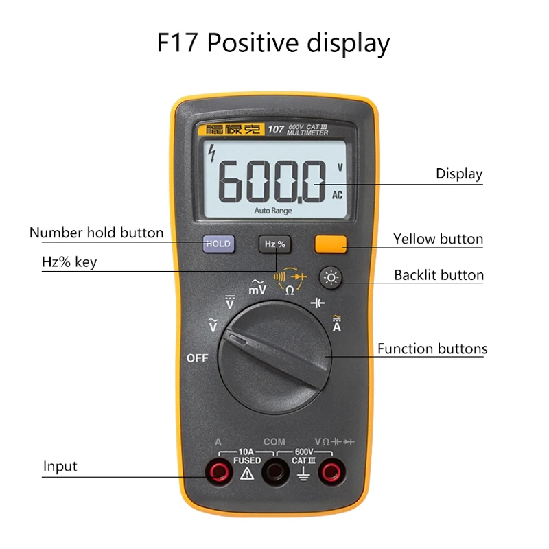 Портативный/Ручной цифровой мультиметр Fluke 107 Многофункциональный F107 |