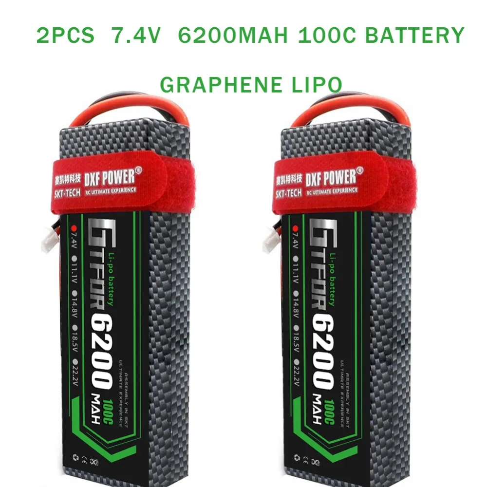 GTFDR 2 шт. RC батарея Lipo 7,4 V 11,1 V 2S 3S 6000MAH 6500MAH 6200MAH 7000mah 50C 60C 80C 100C 120C для RC Stampede автомобильный Дрон