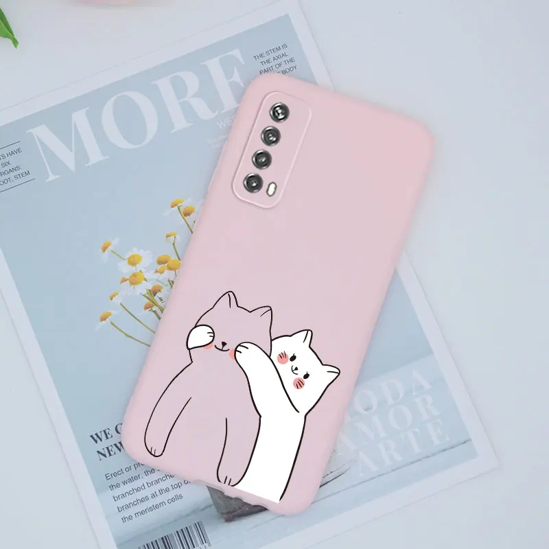 Мультяшный чехол для Huawei P Smart 2021 2019 Y9 Prime Pro PSmart Z силиконовый милый ТПУ кот улыбка |