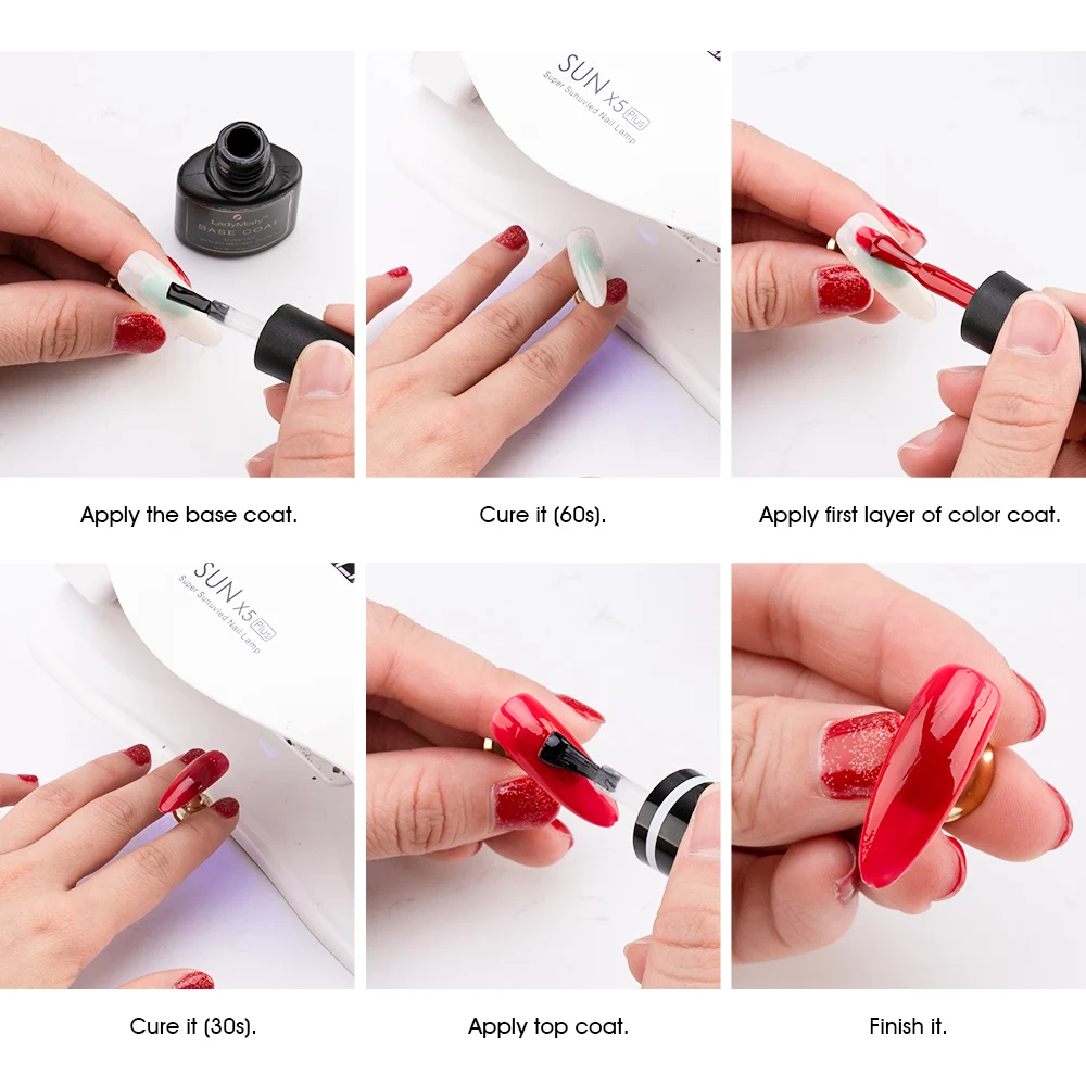 Базовое покрытие LadyMisty гель без протирания 2 шт./лот УФ-светодиодная основа