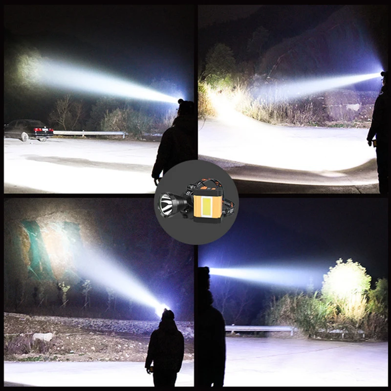

Head Flashlight Cree xhp70 or T40 LED light 18650 Battery Chargeable Night riding Camping Headlamp