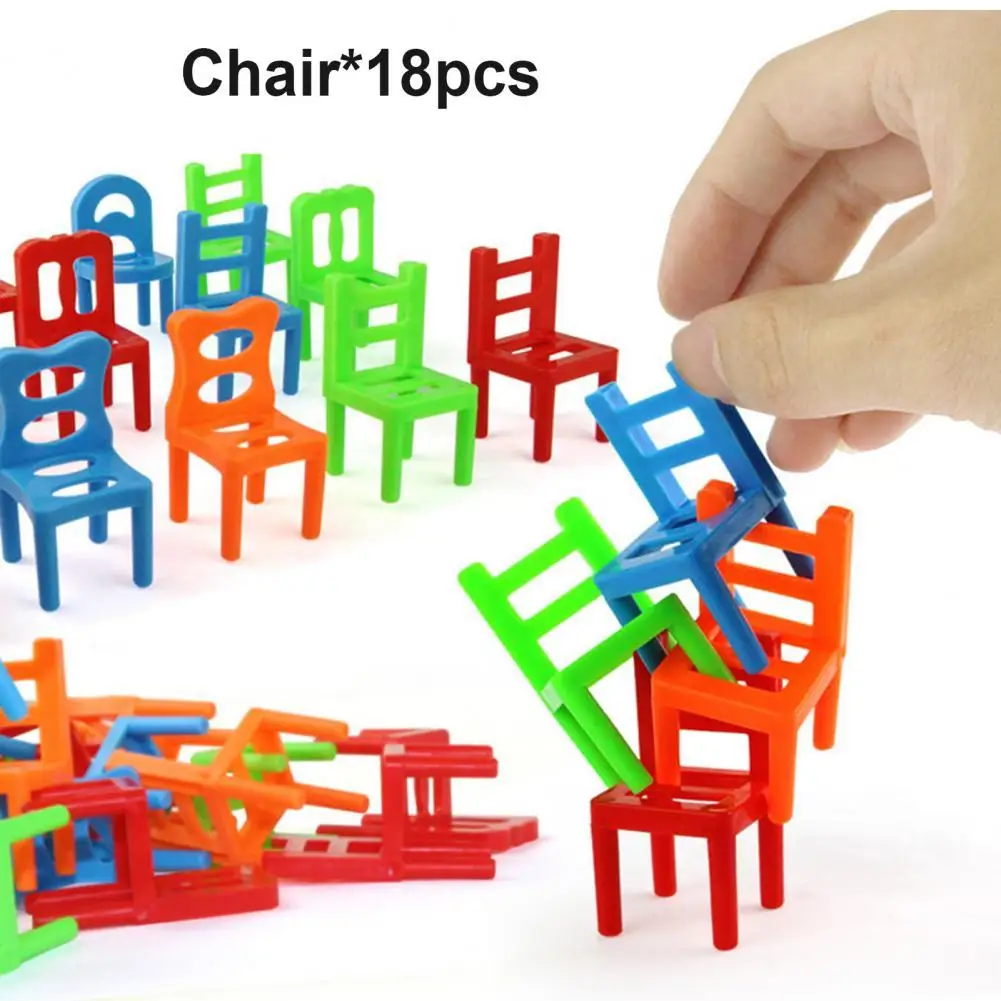 

18Pcs Creative Balance Stacking Chairs Board Game Parent-Child Interactive Toy