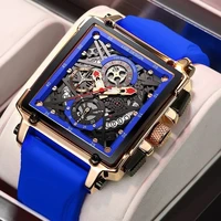 lige mens silicone strap creative square army chronograph quartz wrist watch sports watches men clock male relogios masculinos