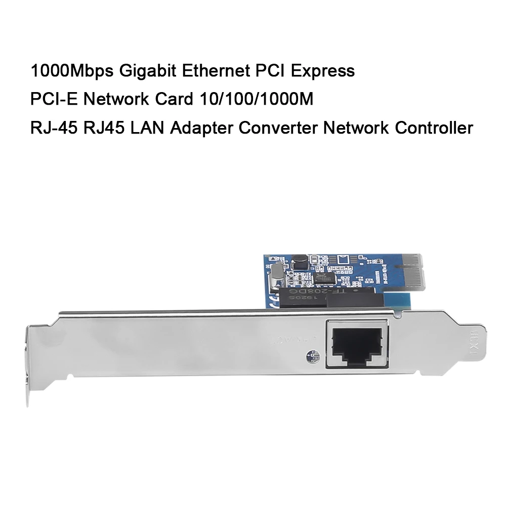1PCS 1000Mbps Gigabit Ethernet PCI Express PCI-E Network Card 10/100/1000M RJ45 LAN Adapter Converter For Desktop PC | Компьютеры и