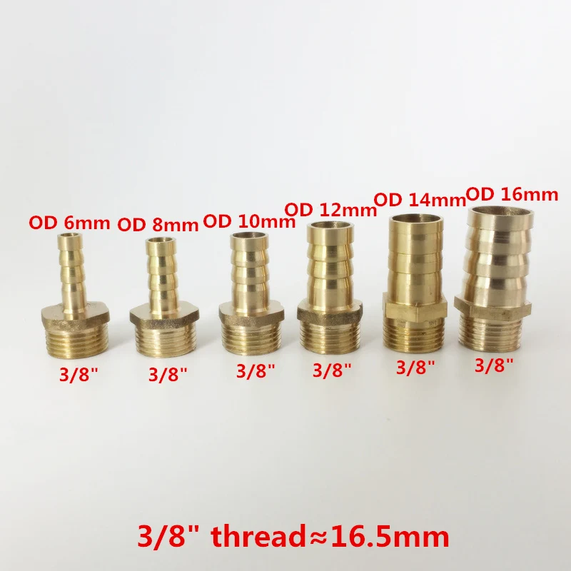 6 мм-19 мм колючая Латунная Труба соединители 1/8 &quot1/4&quot 3/8 &quot1/2&quot штыревая