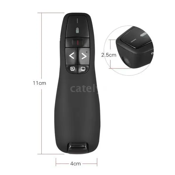 2.4Ghz Wireless Presenter Pen Transmitter Built-in USB Receiver Handheld Remote Control for PPT Presentation Teacher Assistant |