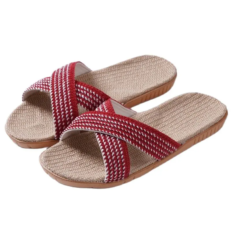 Suihyung/летние женские льняные шлепанцы разных цветов Домашняя обувь из пеньковой