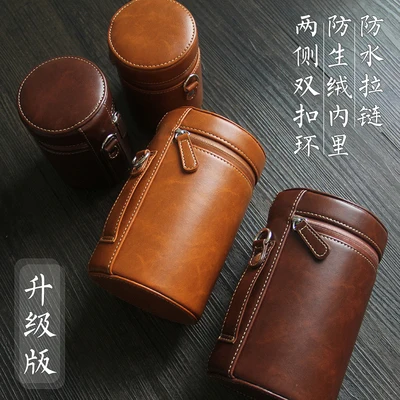 

Чехол из искусственной кожи для Sony Canon Nikon micro single lens bag внутренний противоударный DSLR tube Водонепроницаемый чехол для объектива