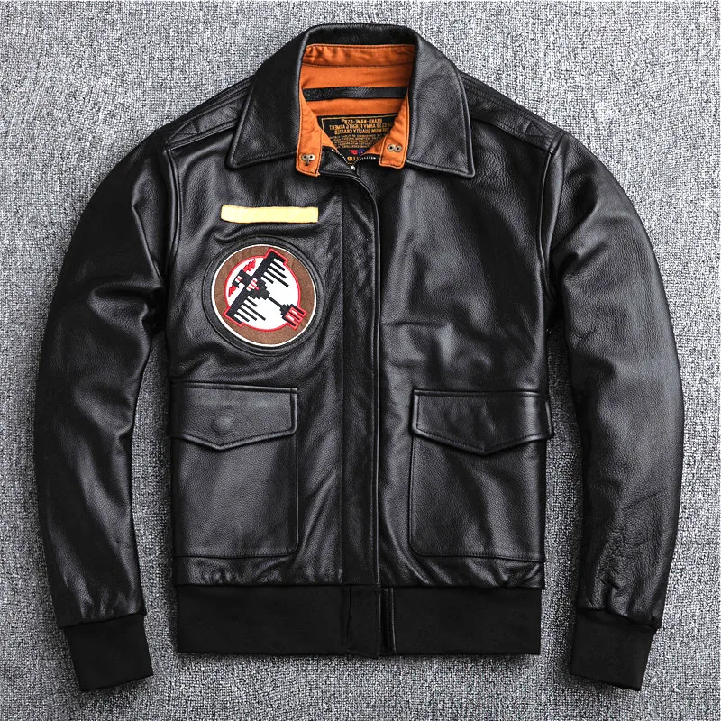 

Куртка мужская кожаная Force Flight надувной костюм, бейсбольная форма из воловьей кожи, первый слой, весна-осень