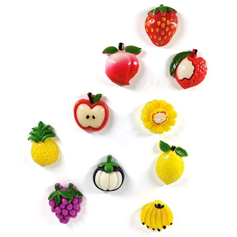 10ps fruits DIY Bean смолы магниты на холодильник креативный сувенир с мультипликационным героем холодильники магнитный стикер сообщений домашний декор кухонные аксессуары - Цвет: 10ps fruits