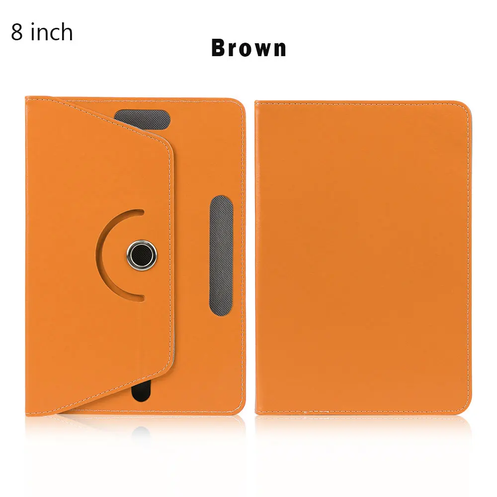 360 Degree Rotating Universal Tablet Case PU Leather Cover For Samsung Galaxy Tab 7 8 9 10.1 inch Android Tablet PC - Цвет: 8 inch brown