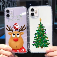 new year gifts snow elk christmas phone case for iphone 12 pro max 11 pro xr xs max x 5s 6s 8 7 plus se 2020 tpu silicone cover