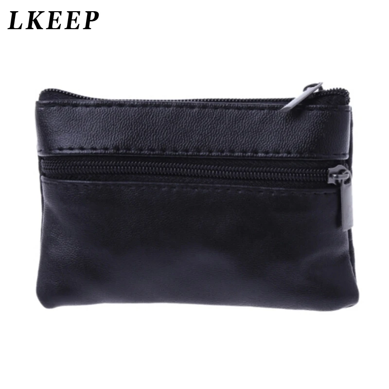 

Black Leather Wallet Pouch Bag Women Coin Purses Key Holder Purse New Year Gift Fashion Mini Coin Wallets Women's
