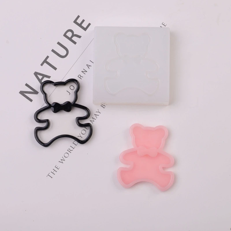 

Bear Glasses Epoxy Resin Mold Ornaments Casting Silicone Mould DIY Crafts Jewelry Making Tools
