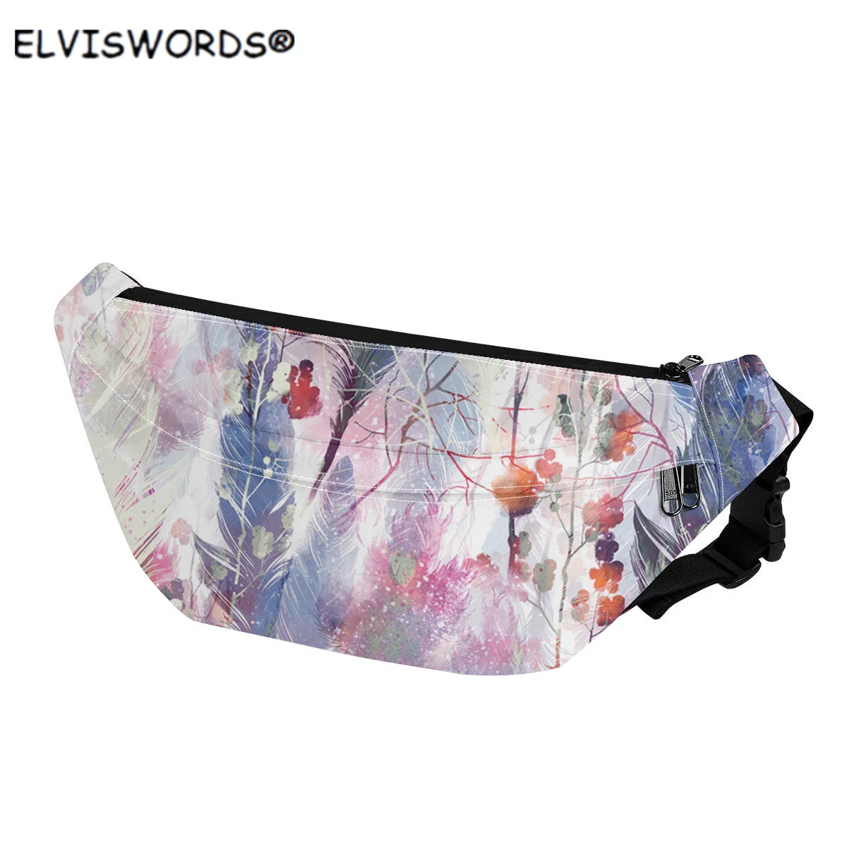

Женская спортивная сумка ELVISWORDS в богемном стиле с рисунком перьев, повседневная спортивная нагрудная сумка, сумка для путешествий, поясная ...