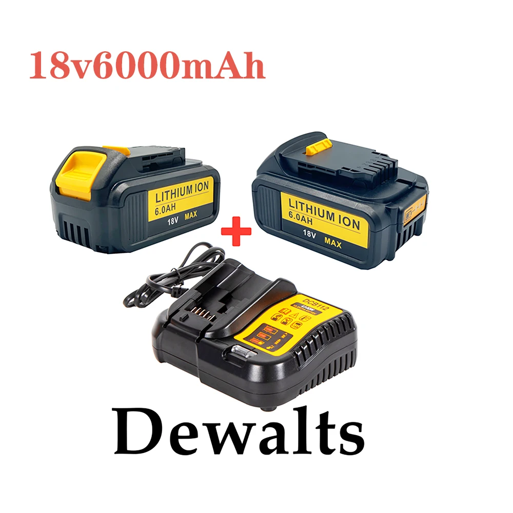 Новый 18 в 6000 мАч Li Ion Батарея DCB180 Перезаряжаемые для DEWALT DCB181 XJ DCB200 DCB201 2 DCB204 DCB20